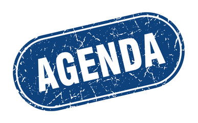 agenda sign. agenda grunge blue stamp. Label