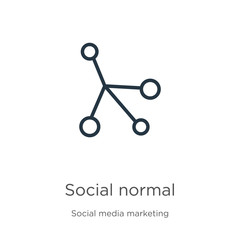 Social normal icon. Thin linear social normal outline icon isolated on white background from social collection. Line vector sign, symbol for web and mobile