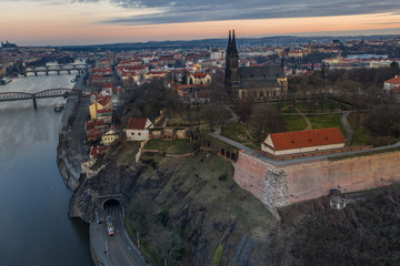 The Basilica of St Peter and St Paul is a neo-Gothic church in Vyšehrad fortress in Prague, Czech Republic. Founded in 1070-1080 by the Czech King Vratislav II, Behind the church is famous cemetery.