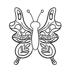  vector illustration coloring butterfly on a white background isolated drawing
