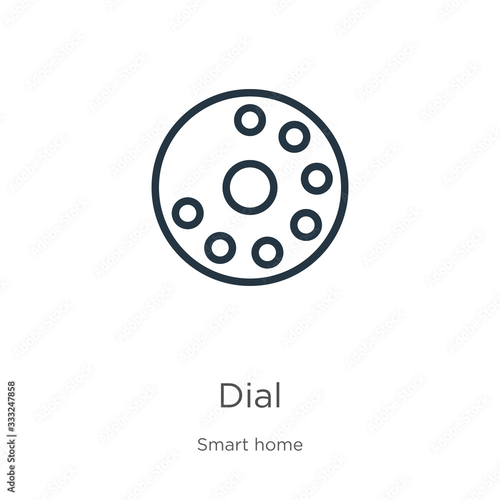 Aufkleber dial icon. thin linear dial outline icon isolated on white background from smart house collection. l