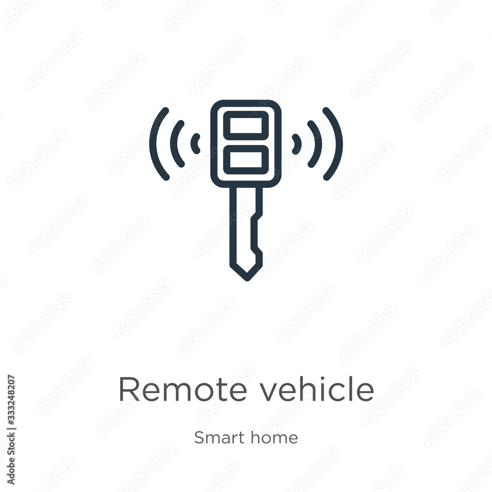 Aufkleber remote vehicle icon. thin linear remote vehicle outline icon isolated on white background from smart