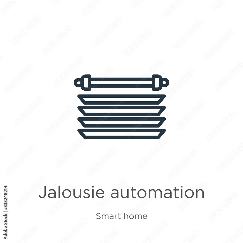Aufkleber jalousie automation icon. thin linear jalousie automation outline icon isolated on white background 