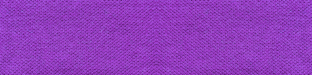 Violet texture background, empty plain seamless fabric design. Simple cloth texture, horizontal banner backdrop with blank copy space to use for advertising