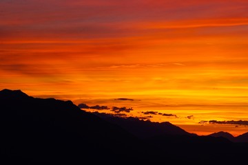 Mountain Sunset at Mount 7 in Golden, British Columbia
