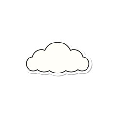 Obraz premium Clouds icon cartoon flat style isolated on white background. Cloud symbol design, logo, app. Design elements for the weather, cloud storage applications.