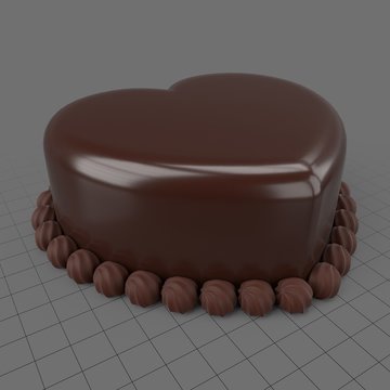 Heart shaped chocolate cake