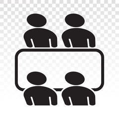 Team business meeting or Teamwork presentation flat icon for apps and websites on transparent background