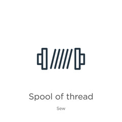 Spool of thread icon. Thin linear spool of thread outline icon isolated on white background from sew collection. Line vector sign, symbol for web and mobile