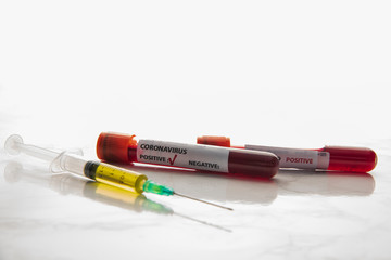 corona virus vaccine with blood sample