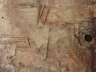 The texture of the wood on the old vintage furniture. A crack in the paint and on the wood surface.