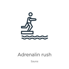 Adrenalin rush icon. Thin linear adrenalin rush outline icon isolated on white background from sauna collection. Line vector sign, symbol for web and mobile