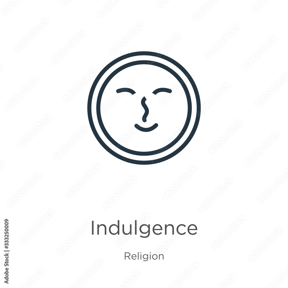 Aufkleber indulgence icon. thin linear indulgence outline icon isolated on white background from religion coll