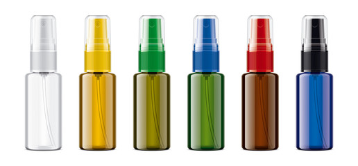 Colored Transparent Spray bottles set.