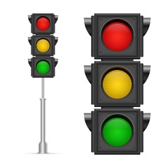 Traffic lights vector illustration isolated on white background