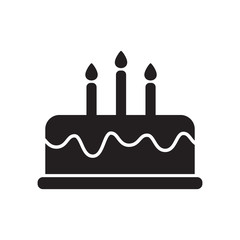birthday cake icon in trendy flat design