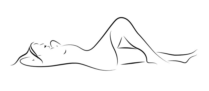 Reclining Female Figure BW