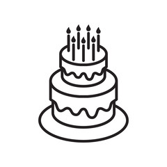birthday cake icon in trendy flat design