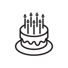 birthday cake icon in trendy flat design