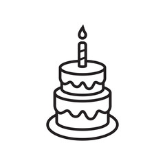 birthday cake icon in trendy flat design