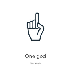 One god icon. Thin linear one god outline icon isolated on white background from religion collection. Line vector sign, symbol for web and mobile