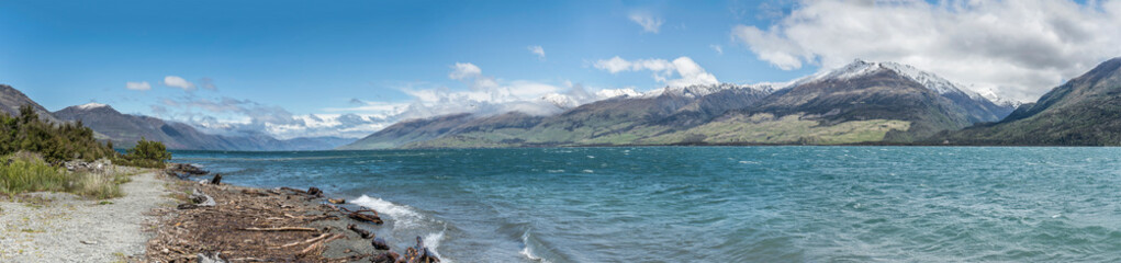 Boundary creek beach and lake Wanaka, Otago, New Zealand