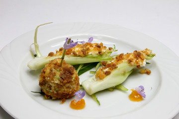 Chicory sprouts with ricotta and anchovies