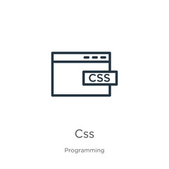 Obraz premium Css icon. Thin linear css outline icon isolated on white background from programming collection. Line vector sign, symbol for web and mobile