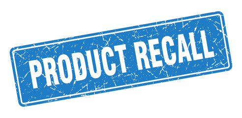 product recall stamp. product recall vintage blue label. Sign