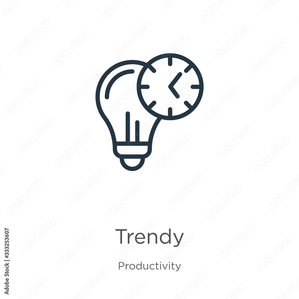 Poster trendy icon. thin linear trendy outline icon isolated on white background from productivity collecti
