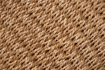 Yellow wicker basket texture. Traditional handcraft weave. Wicker repeating texture. Bamboo pattern. Wooden nature background. Organic material design. Closeup studio shot