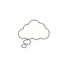 Clouds icon cartoon flat style isolated on white background. Cloud symbol design, logo, app. Design elements for the weather, cloud storage applications.