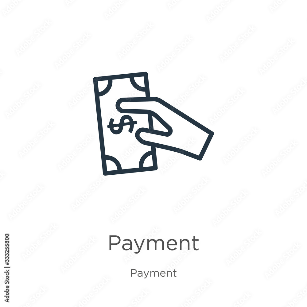 Aufkleber payment icon. thin linear payment outline icon isolated on white background from payment collection.