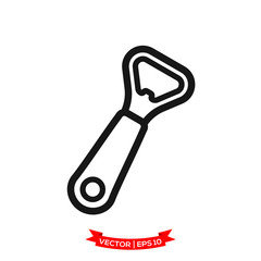 bottle opener icon in trendy flat design