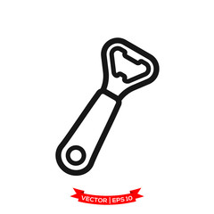 bottle opener icon in trendy flat design