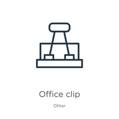 Office clip icon. Thin linear office clip outline icon isolated on white background from other collection. Line vector sign, symbol for web and mobile