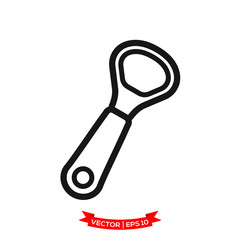 bottle opener icon in trendy flat design