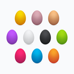 Colorful three dimensional easter egg set