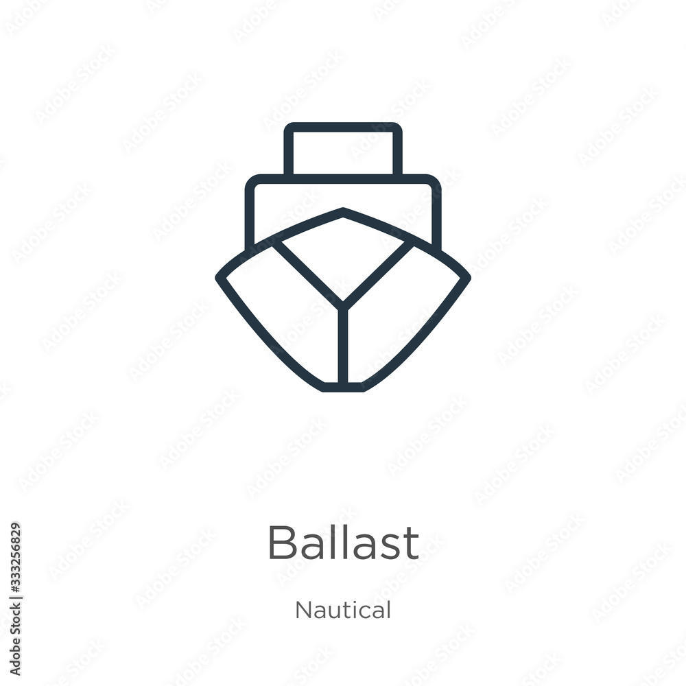 Aufkleber ballast icon. thin linear ballast outline icon isolated on white background from nautical collection