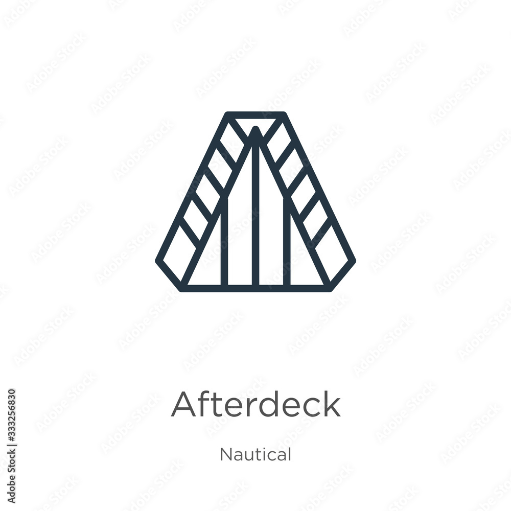 Aufkleber afterdeck icon. thin linear afterdeck outline icon isolated on white background from nautical collec