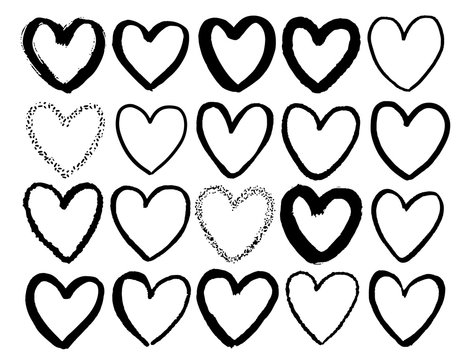 Heart form hand drawn vector illustration speech bubble frame in cartoon style black white contrast