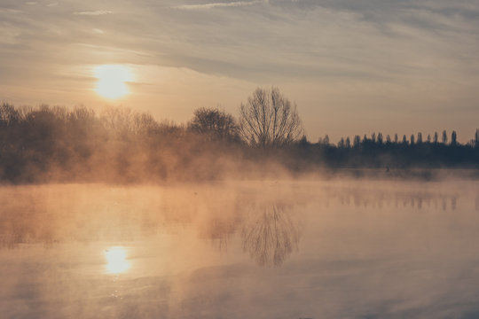tramonto al lago Parco Nord Milano