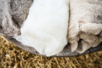 wet felting wool and silk, scissors soap and natural dyes