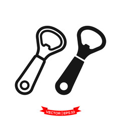 bottle opener icon in trendy flat design