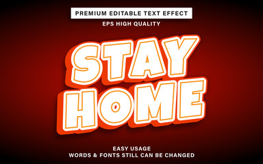 stay home text effect