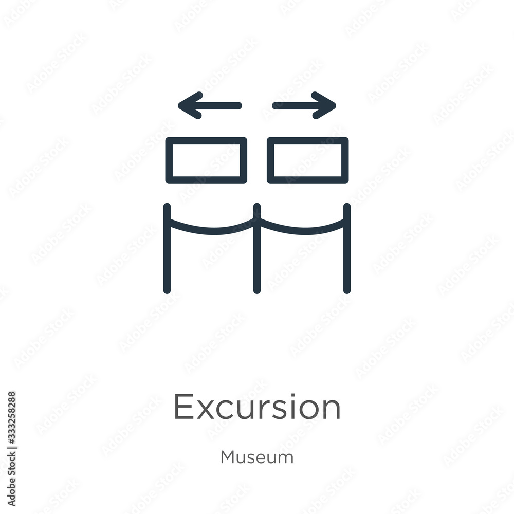 Aufkleber excursion icon. thin linear excursion outline icon isolated on white background from museum collecti