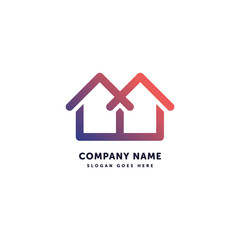 Smart Home Vector Logo. Creative abstract icon mark design template. Abstract logotype concept element sign shape.