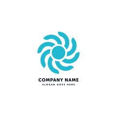 Wind Turbine Vector Logo. Creative abstract icon mark design template. Abstract logotype concept element sign shape.