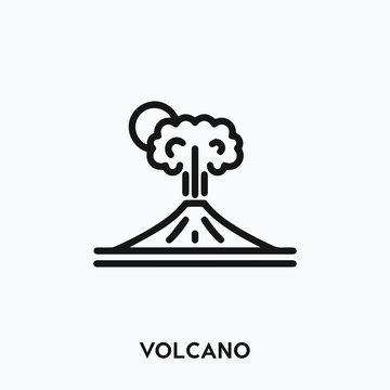 Volcano Icon Vector. Volcano Sign Symbol