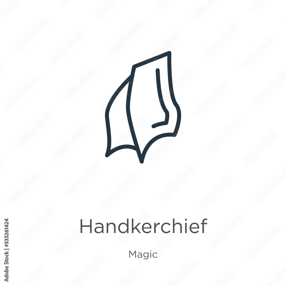 Poster handkerchief icon. thin linear handkerchief outline icon isolated on white background from magic col
